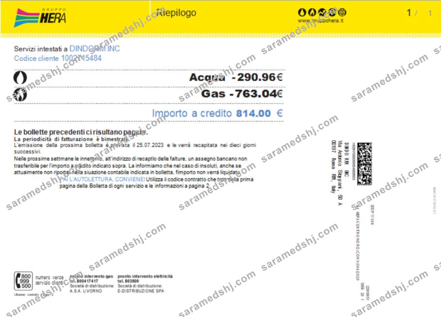 Gruppo Hera utility business bill, SCR